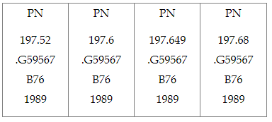 List of call numbers
