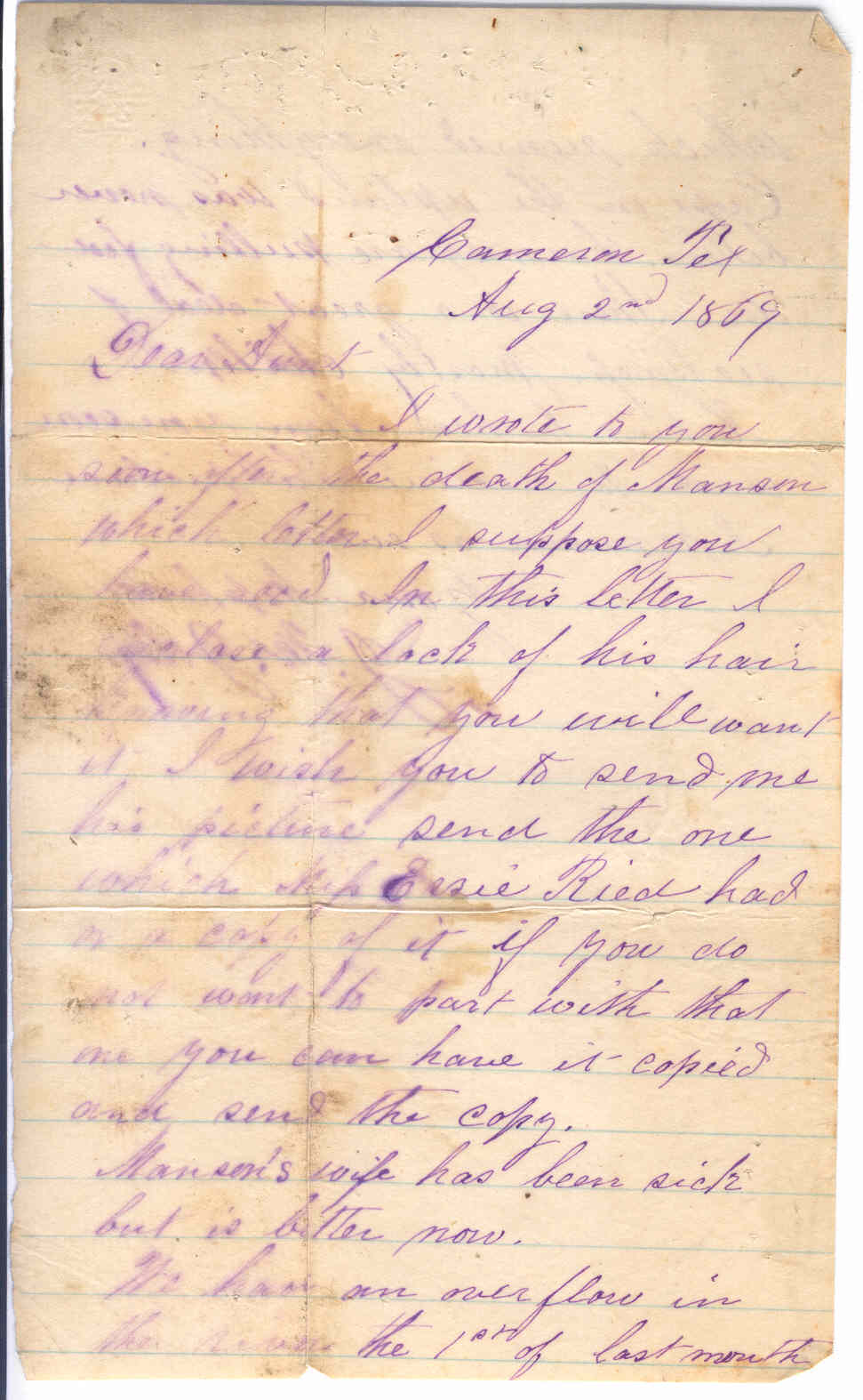 Part 1: Manse Jolly death in Cameron, TX from 8/2/1869