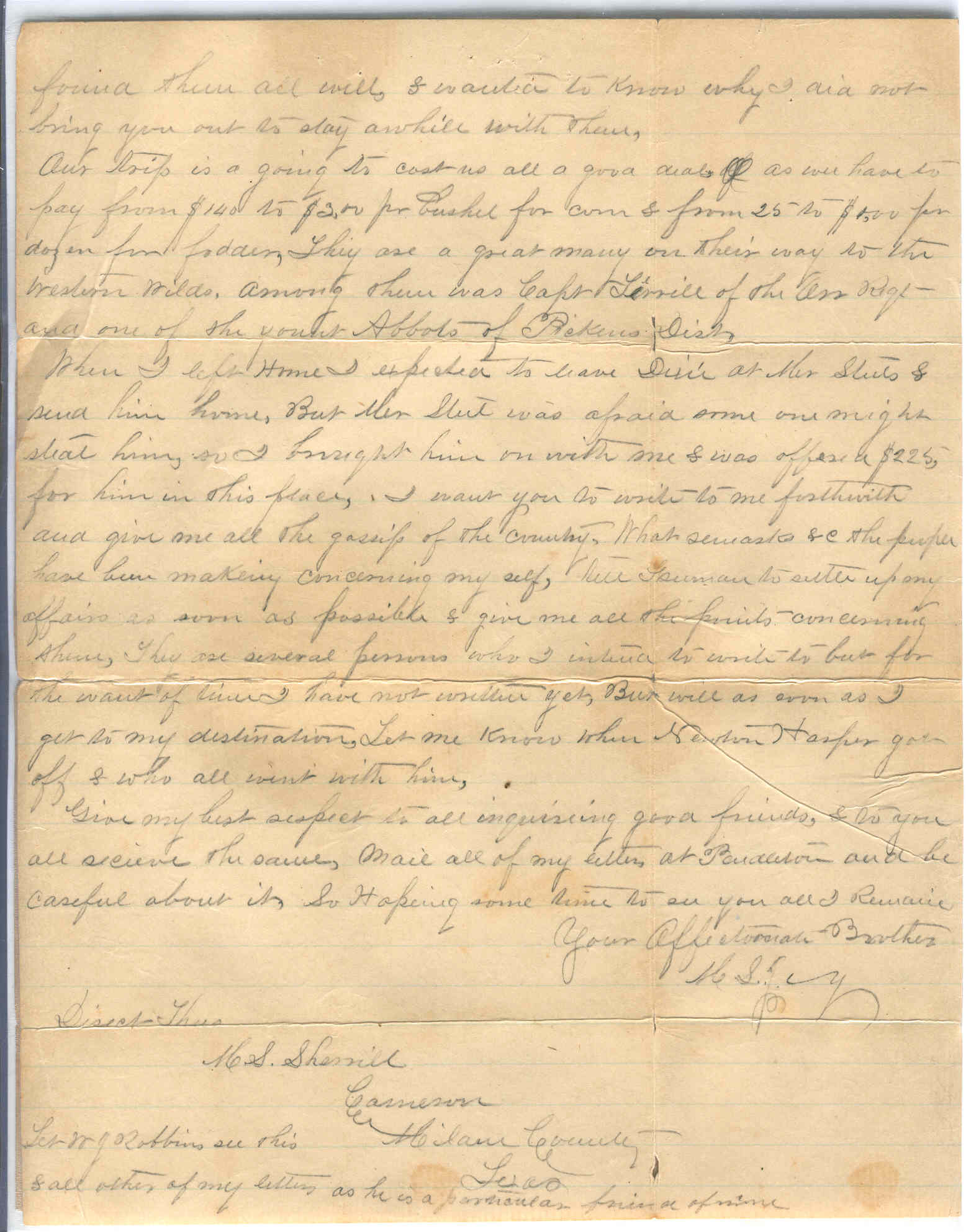 Part 2: Manse Jolly letter to his sister from Jackson, MS