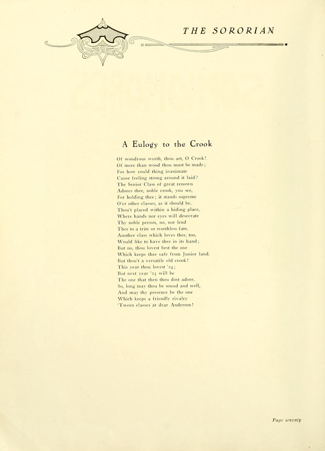 1924 Eulogy to the Crook