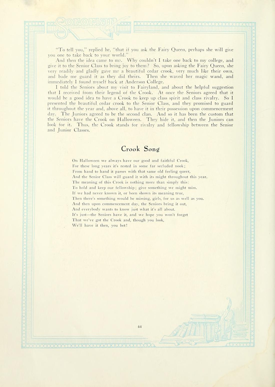 1925 Legend and Song for the Crook